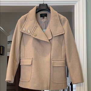 NWT Ann Taylor Classic Beige Pea Coat, PM